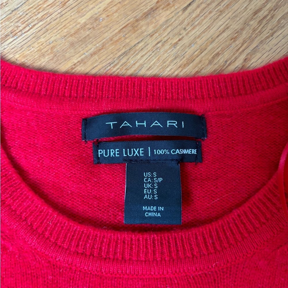 100% cashmere sweater holiday red size S - Picture 3 of 3